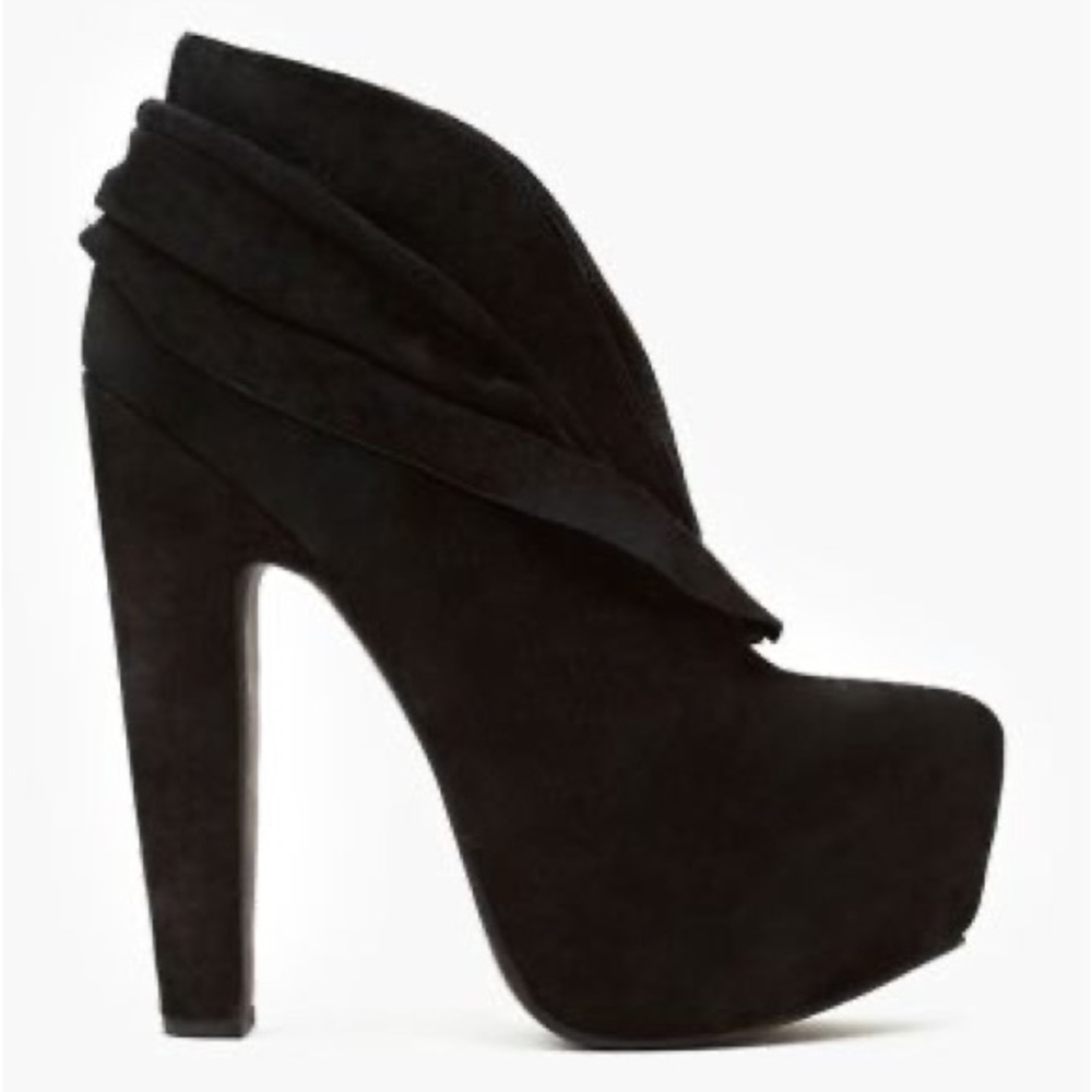 Jeffrey Campbell Anslem Black Heels Suede Platform Boots Shoes 6.5